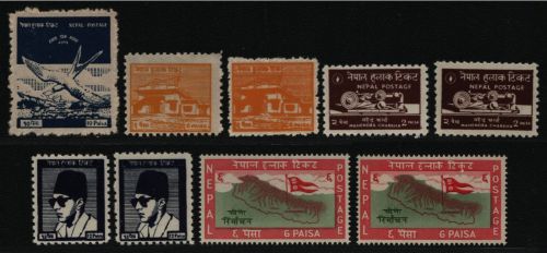 Nepal 1958-1959 - Lot ex - Mi-Nr. 110-114 ** - MNH - 5 Ausgaben