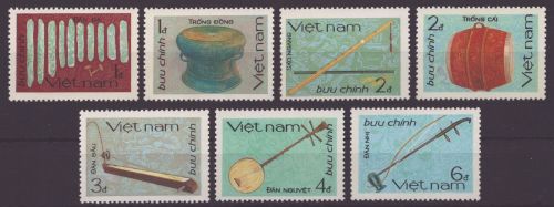 Vietnam 1985 - Mi-Nr. 1643-1649 (*) - ohne Gummi verausgabt - Musikinstrumente