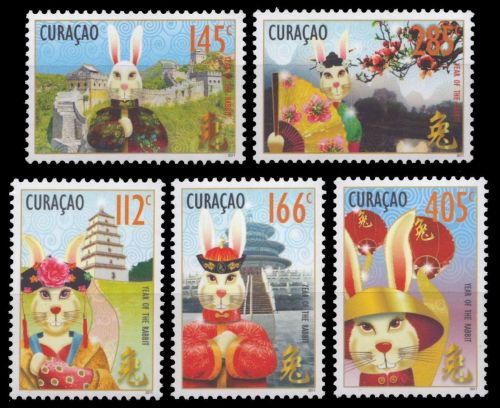 Curacao 2011 - Mi-Nr. 14-18 ** - MNH - Jahr des Hasen
