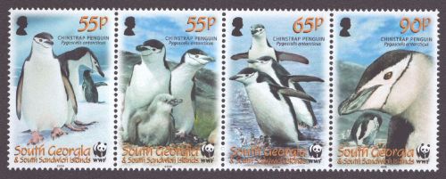 Süd-Georgien 2008 - Mi-Nr. 454-457 ** - MNH - Streifen - Pinguine / Penguins (1)