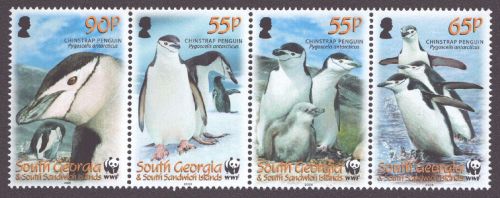 Süd-Georgien 2008 - Mi-Nr. 454-457 ** - MNH - Streifen - Pinguine / Penguins (2)