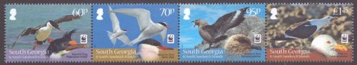 Süd-Georgien 2012 - Mi-Nr. 560-563 ** - MNH - Streifen - Vögel / Birds (IV)