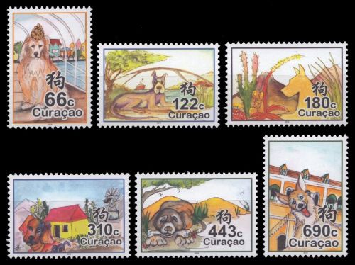 Curacao 2018 - Mi-Nr. 444-449 ** - MNH - Jahr des Hundes