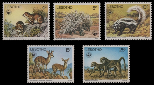 Lesotho 1977 - Mi-Nr. 228-232 ** - MNH - Wildtiere / Wild Animals - WWF