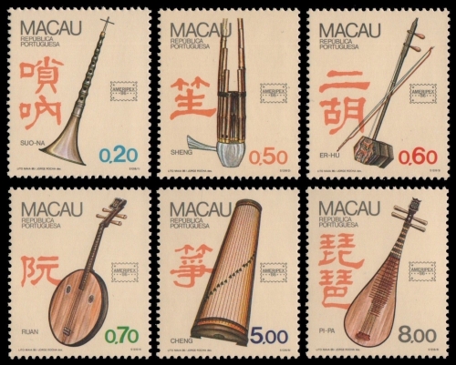 Macau 1986 - Mi-Nr. 552-557 ** - MNH - Musikinstrumente