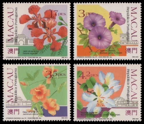 Macau 1991 - Mi-Nr. 680-683 ** - MNH - Blumen / Flowers