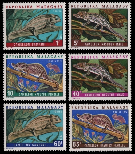 Madagaskar 1973 - Mi-Nr. 683-688 ** - MNH - Reptilien / Reptiles