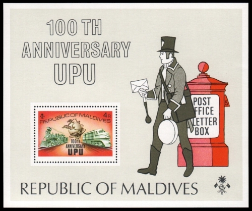 Malediven 1974 - Mi-Nr. Block 25 A ** - MNH - Transport - UPU