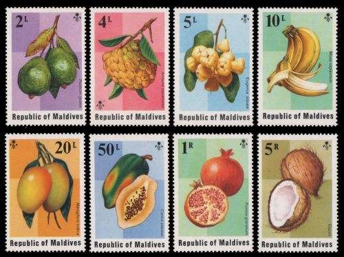 Malediven 1975 - Mi-Nr. 567-574 ** - MNH - Früchte / Fruits