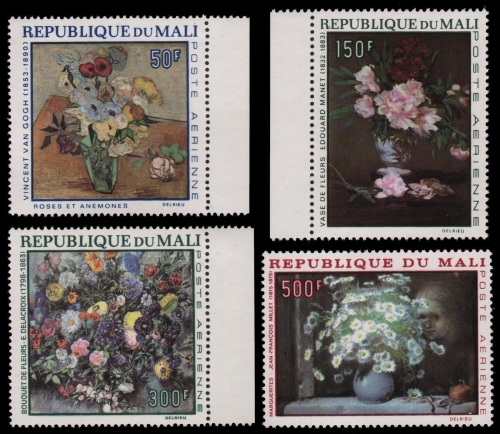 Mali 1968 - Mi-Nr. 164-167 ** - MNH - Blumen / Flowers - Gemälde