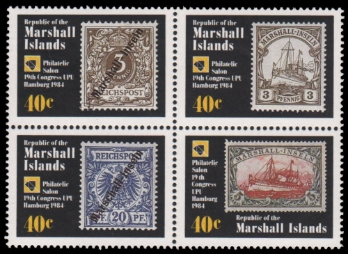 Marshall-Inseln 1984 - Mi-Nr. 15-18 ** - MNH - Marke auf Marke
