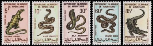 Mauretanien 1969 - Mi-Nr. 364-368 ** - MNH - Reptilien / Reptiles