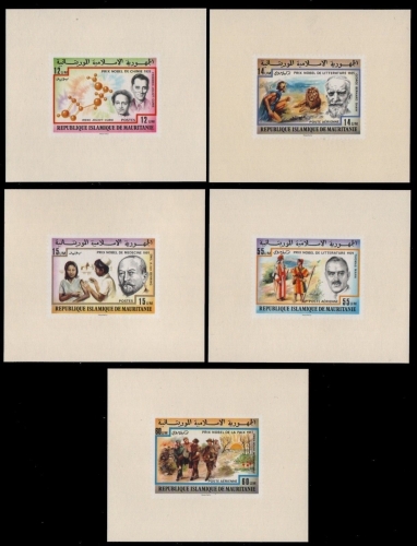 Mauretanien 1977 - Mi-Nr. 563-567 ** - MNH - Luxusblöcke - Nobel-Preisträger