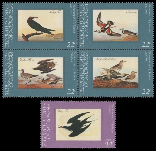 Mikronesien 1985 - Mi-Nr. 40-44 ** - MNH - Vögel / Birds - Audubon