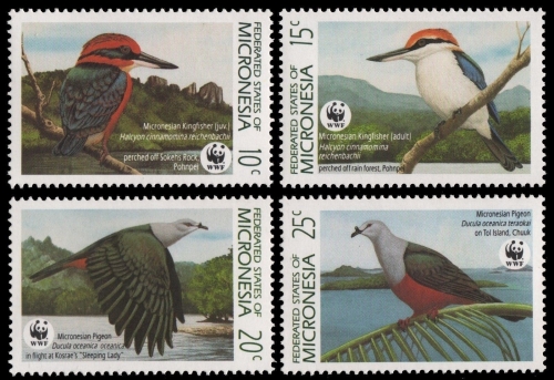 Mikronesien 1990 - Mi-Nr. 174-177 ** - MNH - Vögel / Birds