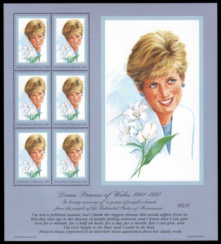 Mikronesien 1997 - Mi-Nr. 591 ** - MNH - Kleinbogen - Prinzessin Diana