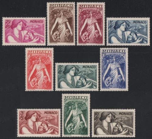 Monaco 1941 - Mi-Nr. 247-256 ** - MNH - Schutz der Mutter