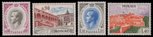 Monaco 1971 - Mi-Nr. 1017-1020 ** - MNH - Fürst Rainier III & Fürstenpalast