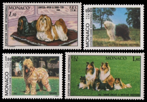 Monaco 1980-1982 - Mi-Nr. 3 komplette Ausgaben ** - MNH - Hunde / Dogs