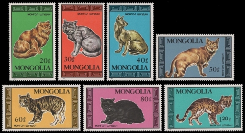 Mongolei 1987 - Mi-Nr. 1900-1906 ** - MNH - Katzen / Cats