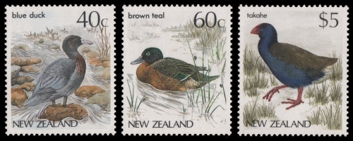 Neuseeland 1987-1988 - Mi-Nr. 984-985 & 1021 ** - MNH - Vögel / Birds