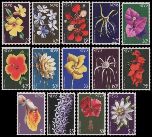 Nevis 1984 - Mi-Nr. 168-181 ** - MNH - Blumen / Flowers