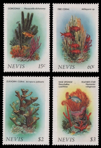 Nevis 1986 - Mi-Nr. 410-413 ** - MNH - Meeresleben / Marine life