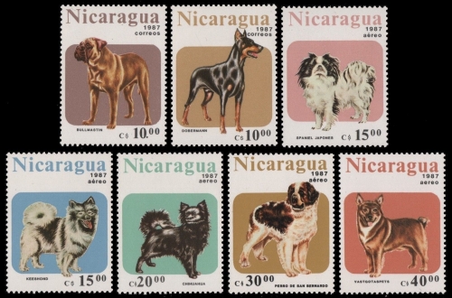 Nicaragua 1987 - Mi-Nr. 2790-2796 ** - MNH - Hunde / Dogs