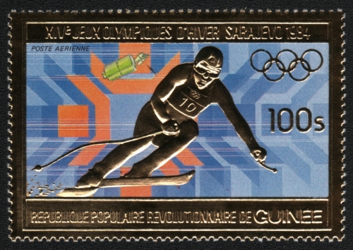 Guinea 1983 - Mi-Nr. 971 A ** - MNH - Gold - Olympia Sarajevo