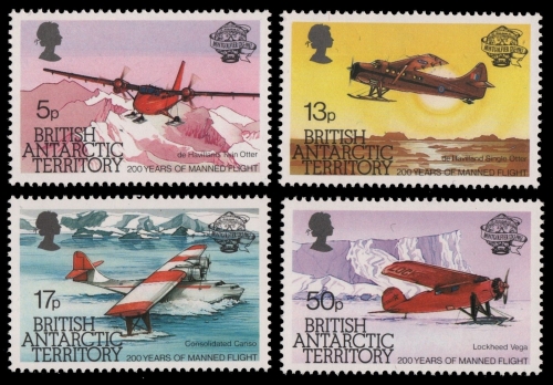BAT / Brit. Antarktis 1983 - Mi-Nr. 104-107 ** - MNH - Flugzeuge / Airplanes
