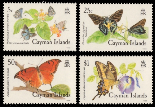 Kaiman-Inseln 1988 - Mi-Nr. 600-603 ** - MNH - Schmetterlinge / Butterflies