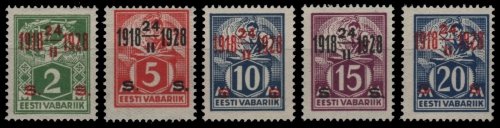 Estland 1928 - Mi-Nr. 68-72 ** - MNH - 10 Jahre Unabhängigkeit