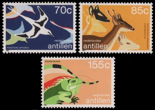 Niederländische Antillen 1987 - Mi-Nr. 622-624 ** - MNH - Wildtiere