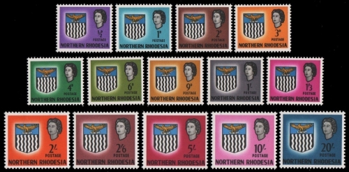 Nord-Rhodesien 1963 - Mi-Nr. 75-88 ** - MNH - Wappen / Coat of Arms