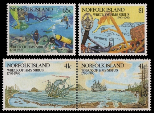 Norfolk-Insel 1990 - Mi-Nr. 476-479 ** - MNH - Schiffe / Ships