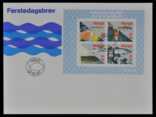 Norwegen 1987 - Mi-Nr. Block 8 - Fische - FDC
