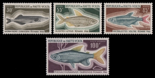 Obervolta 1969 - Mi-Nr. 263-266 ** - MNH - Fische / Fish