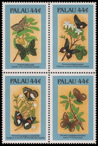 Palau 1987 - Mi-Nr. 168-171 ** - MNH - ZDR - Schmetterlinge / Butterfly