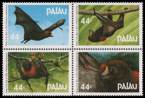 Palau 1987 - Mi-Nr. 172-175 ** - MNH - ZDR - Flughund / Flying Fox