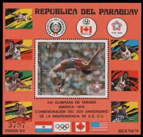 Paraguay 1976 - Mi-Nr. Block 288 ** - MNH - Olympia Montreal