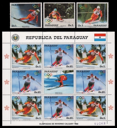 Paraguay 1987 - Mi-Nr. 4175-4179 ** - MNH - Kleinbogen - Olympia Calgary