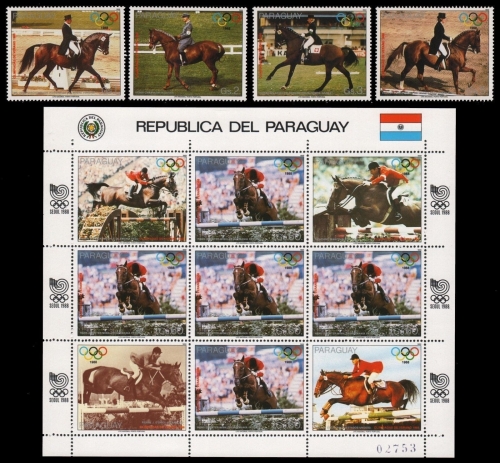 Paraguay 1988 - Mi-Nr. 4196-4200 ** - MNH - mit Kleinbogen - Olympia Seoul