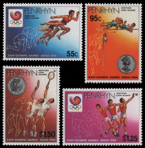 Penrhyn 1988 - Mi-Nr. 483-486 ** - MNH - Olympia Seoul