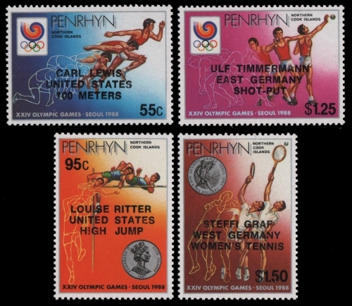 Penrhyn 1988 - Mi-Nr. 489-492 ** - MNH - Olympia Seoul