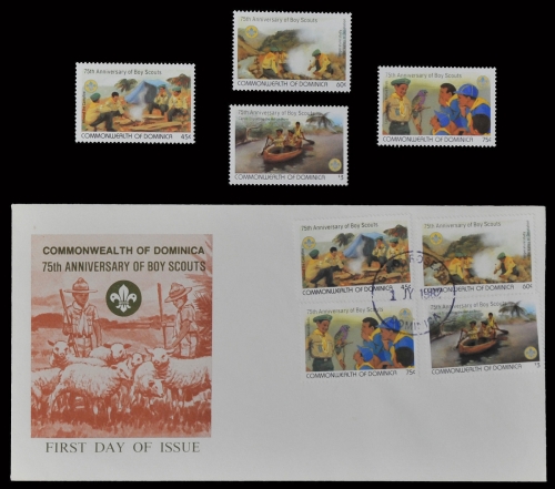 Dominica 1982 - Mi-Nr. 791-794 ** - MNH - & auf FDC - Pfadfinder / Scouts