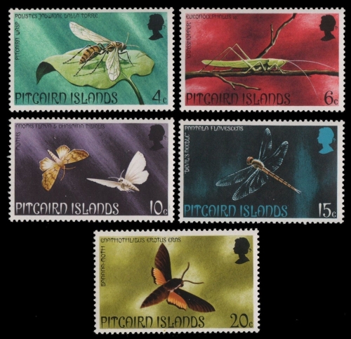 Pitcairn 1975 - Mi-Nr. 151-155 ** - MNH - Insekten / Insects