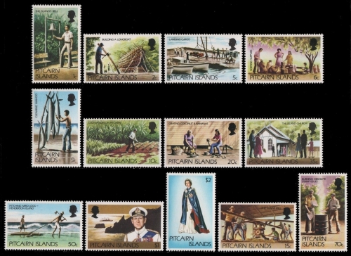 Pitcairn 1977-1981 - Mi-Nr. 163-173 & 212-213 ** - MNH - Freimarken