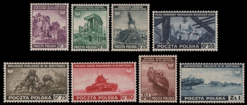 Polen 1941 - Mi-Nr. 360-367 ** - MNH - Kriegsszenen