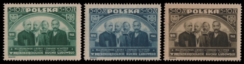 Polen 1946 - Mi-Nr. 448-450 ** - MNH - Bauernbewegung