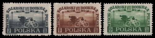 Polen 1948 - Mi-Nr. 487-489 ** - MNH - Sport - Rad / Bicycle
